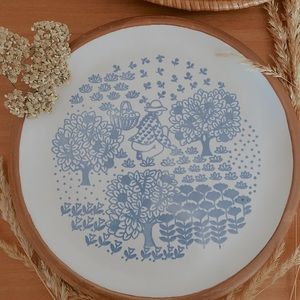 Vintage French Garden Girl Ceramic Plate